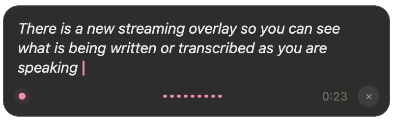VV recording overlay on macOS